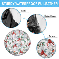 Cardinal Christmas White Spare Tire Cover Xmas Pattern - Wonder Print Shop
