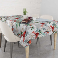 Cardinal Christmas White Tablecloth Xmas Pattern - Wonder Print Shop