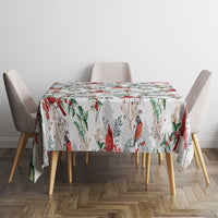 Cardinal Christmas White Tablecloth Xmas Pattern - Wonder Print Shop
