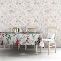 Cardinal Christmas White Tablecloth Xmas Pattern - Wonder Print Shop