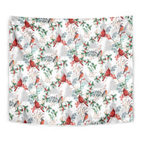Cardinal Christmas White Tapestry Xmas Pattern - Wonder Print Shop
