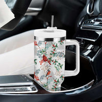 Cardinal Christmas White Tumbler With Handle Xmas Pattern - Wonder Print Shop