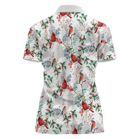 Cardinal Christmas White Women Polo Shirt Xmas Pattern - Wonder Print Shop