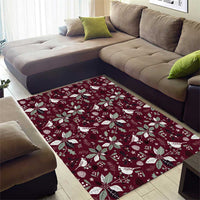 Cardinal Christmas Wine Red Area Rug Xmas Pattern - Wonder Print Shop