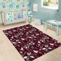 Cardinal Christmas Wine Red Area Rug Xmas Pattern - Wonder Print Shop