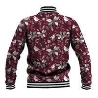 Cardinal Christmas Wine Red Baseball Jacket Xmas Pattern - Wonder Print Shop