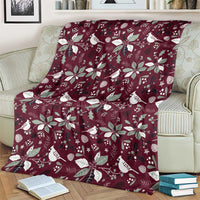 Cardical Christmas Wine Red Blanket Xmas Pattern