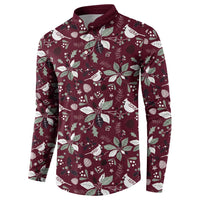 Cardinal Christmas Wine Red Button Sweatshirt Xmas Pattern - Wonder Print Shop