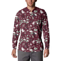 Cardinal Christmas Wine Red Button Sweatshirt Xmas Pattern - Wonder Print Shop