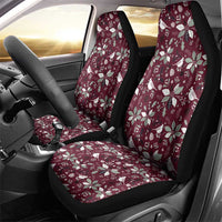 Cardinal Christmas Wine Red Car Seat Cover Xmas Pattern - Wonder Print Shop