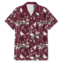 Cardinal Christmas Wine Red Family Matching Mermaid Dress and Hawaiian Shirt Xmas Pattern - Wonder Print Shop