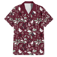 Cardinal Christmas Wine Red Family Matching Off The Shoulder Long Sleeve Dress and Hawaiian Shirt Xmas Pattern - Wonder Print Shop