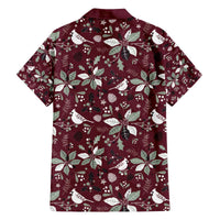 Cardinal Christmas Wine Red Family Matching Off The Shoulder Long Sleeve Dress and Hawaiian Shirt Xmas Pattern - Wonder Print Shop