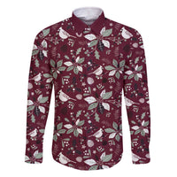 Cardinal Christmas Wine Red Family Matching Off The Shoulder Long Sleeve Dress and Hawaiian Shirt Xmas Pattern - Wonder Print Shop