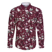 Cardinal Christmas Wine Red Family Matching Short Sleeve Bodycon Dress and Hawaiian Shirt Xmas Pattern - Wonder Print Shop