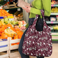 Cardinal Christmas Wine Red Grocery Bag Xmas Pattern
