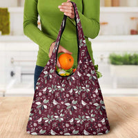 Cardinal Christmas Wine Red Grocery Bag Xmas Pattern