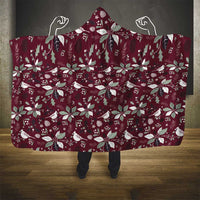Cardical Christmas Wine Red Hooded Blanket Xmas Pattern