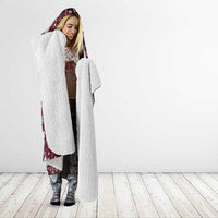 Cardical Christmas Wine Red Hooded Blanket Xmas Pattern