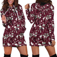 Cardinal Christmas Wine Red Hoodie Dress Xmas Pattern - Wonder Print Shop
