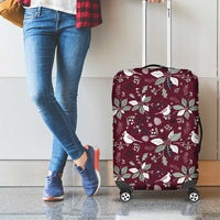 Cardinal Christmas Wine Red Luggage Cover Xmas Pattern - Wonder Print Shop