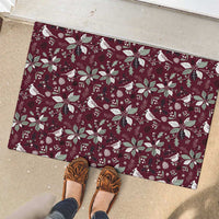Cardinal Christmas Wine Red Rubber Doormat Xmas Pattern - Wonder Print Shop