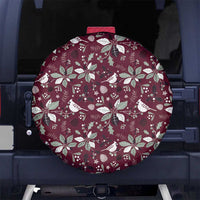Cardinal Christmas Wine Red Spare Tire Cover Xmas Pattern - Wonder Print Shop