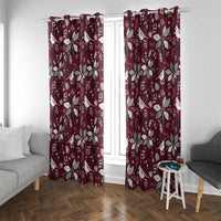 Cardinal Christmas Wine Red Window Curtain Xmas Pattern - Wonder Print Shop