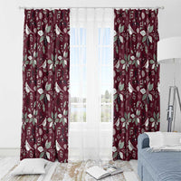 Cardinal Christmas Wine Red Window Curtain Xmas Pattern - Wonder Print Shop
