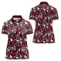 Cardinal Christmas Wine Red Women Polo Shirt Xmas Pattern - Wonder Print Shop