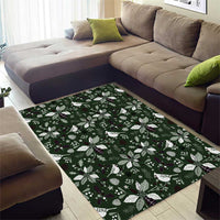 Cardinal Christmas Green Area Rug Xmas Pattern - Wonder Print Shop