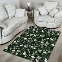 Cardinal Christmas Green Area Rug Xmas Pattern - Wonder Print Shop