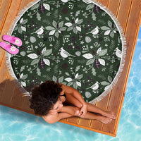 Cardinal Christmas Green Beach Blanket Xmas Pattern - Wonder Print Shop