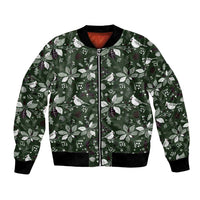 Cardinal Christmas Green Bomber Jacket Xmas Pattern - Wonder Print Shop