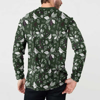 Cardinal Christmas Green Button Sweatshirt Xmas Pattern - Wonder Print Shop