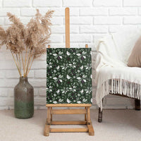 Cardinal Christmas Green Canvas Wall Art Xmas Pattern - Wonder Print Shop