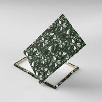 Cardinal Christmas Green Canvas Wall Art Xmas Pattern - Wonder Print Shop