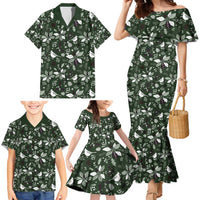 Cardinal Christmas Green Family Matching Mermaid Dress and Hawaiian Shirt Xmas Pattern - Wonder Print Shop