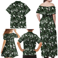 Cardinal Christmas Green Family Matching Off Shoulder Maxi Dress and Hawaiian Shirt Xmas Pattern - Wonder Print Shop