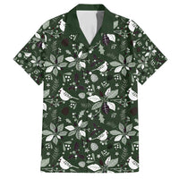 Cardinal Christmas Green Family Matching Off Shoulder Maxi Dress and Hawaiian Shirt Xmas Pattern - Wonder Print Shop