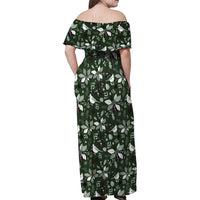 Cardinal Christmas Green Family Matching Off Shoulder Maxi Dress and Hawaiian Shirt Xmas Pattern - Wonder Print Shop