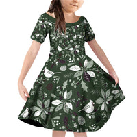 Cardinal Christmas Green Family Matching Off Shoulder Short Dress and Hawaiian Shirt Xmas Pattern - Wonder Print Shop