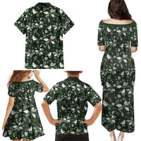Cardinal Christmas Green Family Matching Puletasi and Hawaiian Shirt Xmas Pattern - Wonder Print Shop
