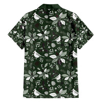Cardinal Christmas Green Family Matching Short Sleeve Bodycon Dress and Hawaiian Shirt Xmas Pattern - Wonder Print Shop