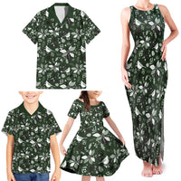 Cardinal Christmas Green Family Matching Tank Maxi Dress and Hawaiian Shirt Xmas Pattern - Wonder Print Shop