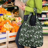 Cardinal Christmas Green Grocery Bag Xmas Pattern