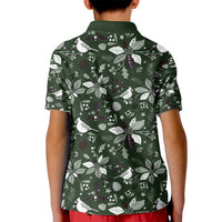 Cardinal Christmas Green Kid Polo Shirt Xmas Pattern - Wonder Print Shop