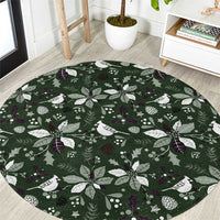 Cardical Christmas Green Round Carpet Xmas Pattern