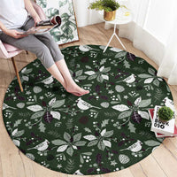 Cardical Christmas Green Round Carpet Xmas Pattern