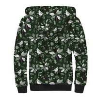 Cardinal Christmas Green Sherpa Hoodie Xmas Pattern - Wonder Print Shop